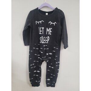 18-24 Month Black Long Sleeve "Let Me Sleep" Onesie